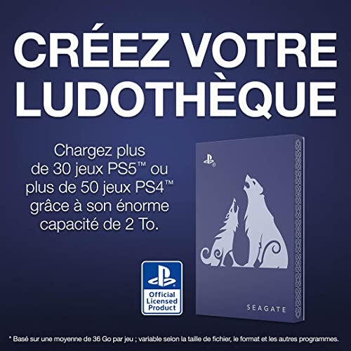 Image of Seagate God of War Ragnarok Limited Edition Game Drive 2TB External Hard Drive - USB 3.0, ICY Blue LED Lighting, Officially-Licensed for PlayStation Consoles (STLV2000200)