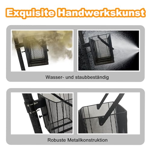 LEFELWEL E Scooter Korb, Fahrradkorb Vorne, Schnellspanner Abnehmbare E Scooter Korb Vorne, Tragkraft 15kg, Einfache Montage und Portabilität, 26cm D x 16,5cm W x 23cm H
