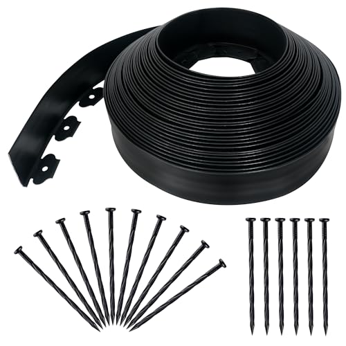 Quibbay 3.15' x 100' No Dig Landscape Edging, Flexible Garden Edging Borders with 150 Anchoring...