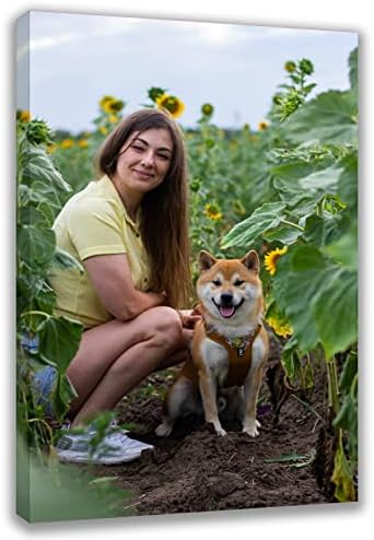 Canvas Prints with Your Photos Customized Wall Art Framed Personalized Canvas Pictures for Pet/Family Gifts for Mom/Men/Women (12” W x 16” H)