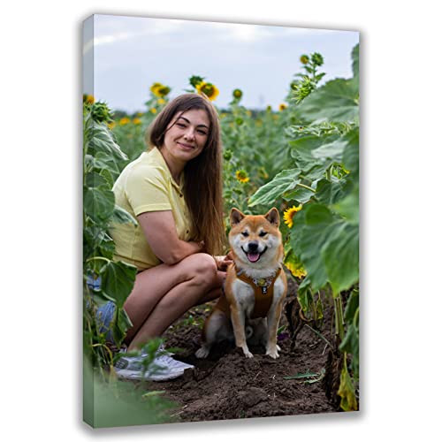 Custom Canvas Prints with Your Photos Customized Wall Art Framed Personalized Canvas Pictures for Pet/Family Gifts for Mom/Men/Women (12'' W x 16'' H)