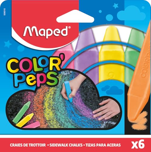 Maped 936010, Gessi Grandi - Gessi Per Marciapied o Murales - Confezione 6 pezziPS