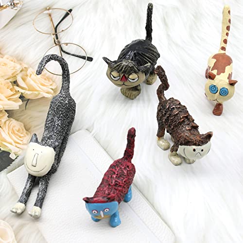 Lukitas 6Pcs Cat Figurines, Cartoon Kitten Statue And Sculpture, Creative Desktop Ornaments For Living Room Study Office Home Decor, Resin #TOP2