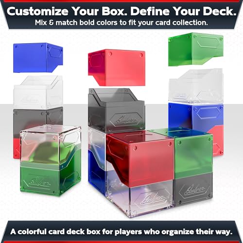 Image of Quiver Time 360 Modular Nexus DeckBlock - Durable Stackable MTG Deck Box for Commander fits 100+ Cards | Stylish 100 Card Deck Box MTG | Interchangeable TCG Decks Boxes (1 pcs, Green)
