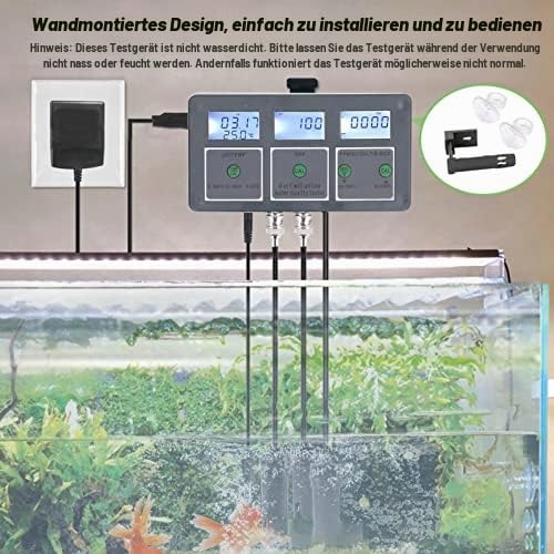 Multiparameter-Wasserqualitätstester S.G PH EC SALT ORP TDS CF TEMP 8 in 1 Wiederaufladbarer 24-Stunden-Online-Überwachung Digitaler Wassertester für Aquarien
