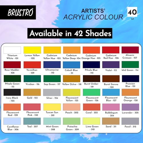 Image of BRUSTRO Artists Acrylic Paint Tube | 40ml, Burnt Umber (Pack of 2)|Non-Toxic, Water Based, Inter Mixable, Ideal for Painting, Textured Effects on Canvas, Paper, Fine Art Student and Professionals