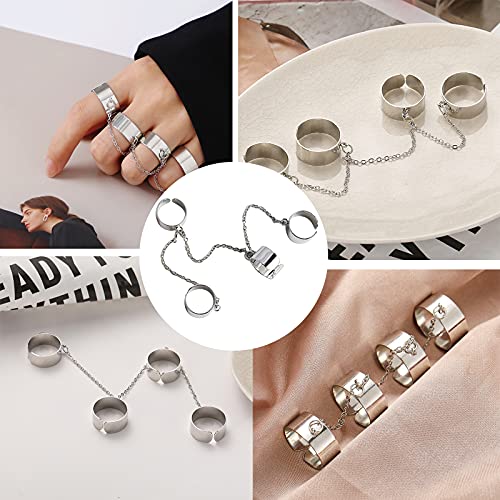 Open Vinger Ring Met Ketting Verstelbare Open Vinger Ring Stapelbare Ringen Gotische Vintage Ring Knuckle Ring Punk Ring Vrouwen En Ring Voor Creatieve Persoonlijkheid Modieuze Punk Vrouwen Mannen - Image 7