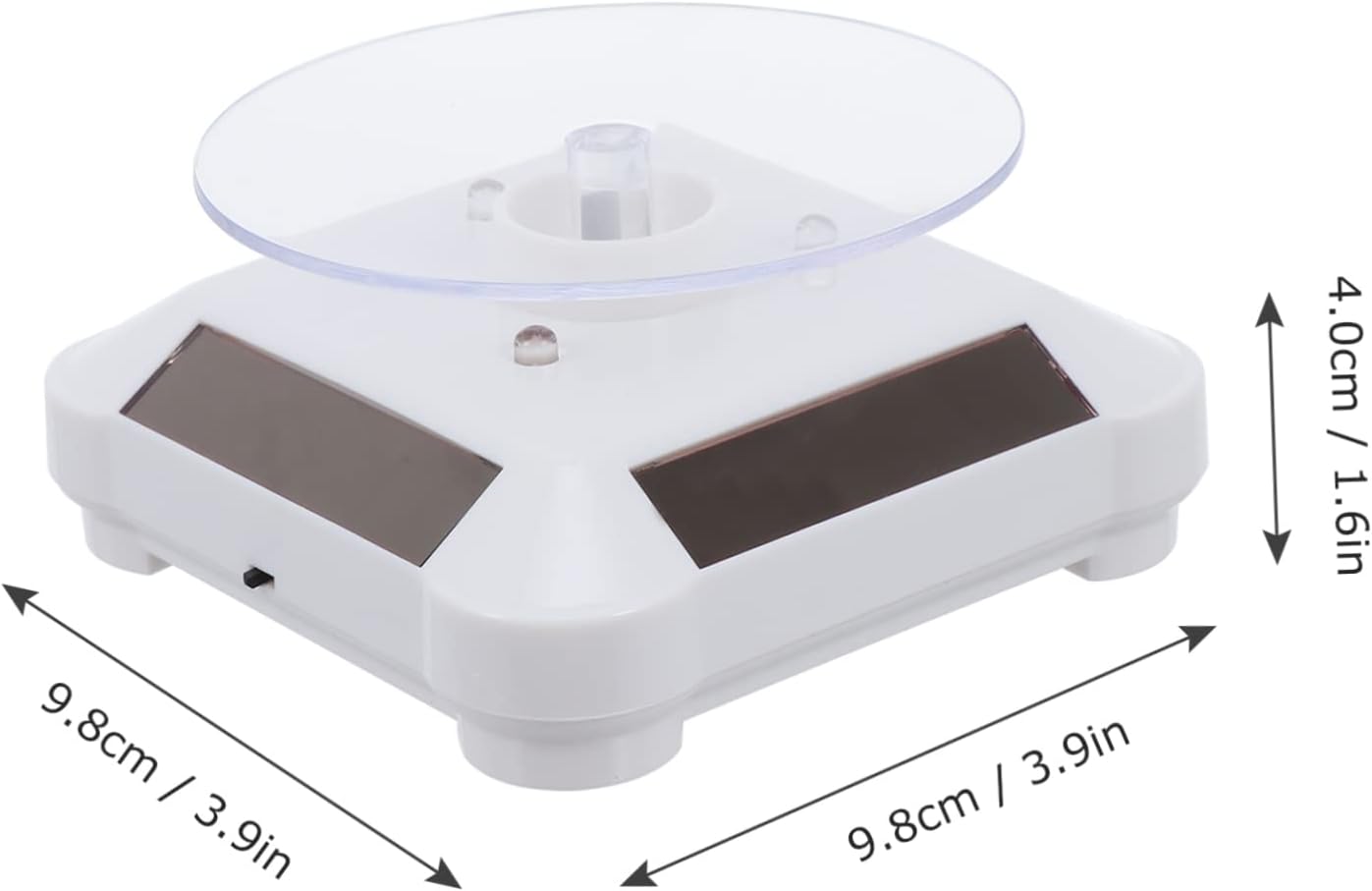LIFKOME Solar Jewelry Turntable Rotating Display Stand Led Lights Easel for Selling Rotation
