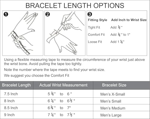 LeCalla Solid 925 Sterling Silver Men's Box Chain Bracelet | Italian Square Rolo Link Round Box Chain Bracelet for Men, Made in Italy (7.5, 8, 8.5, 9 Inches)2