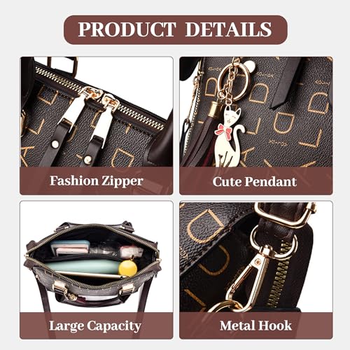 Handbag for Women PU Leather Top Handle Satchel Fashion Ladies Tote Bags Shoulder Purses for Travel4