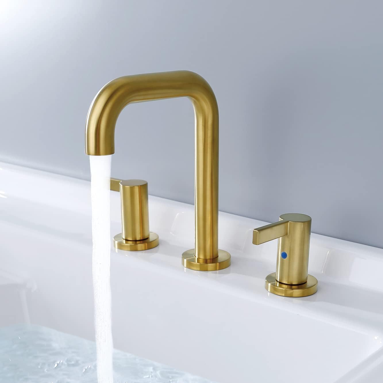 RKF3 Hole Two Handle Bathtub Faucet - Widespread Bathroom Faucet Chrome Polished Bathroom Faucet 3 Hole Water Flow BT015-C