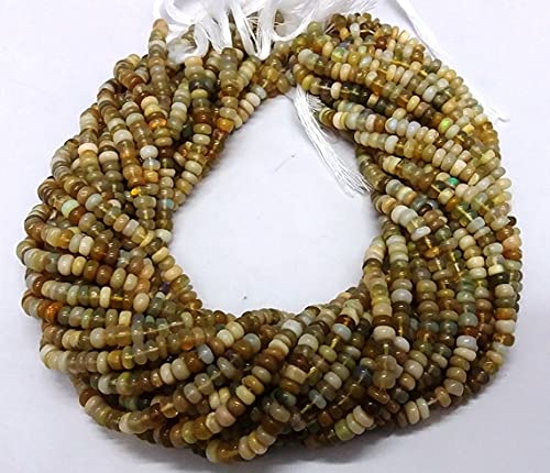 Opale d'Éthiopie marron LKBEADS perles d'enfilage rondelles lisses pour sublimer vos bijoux bohèmes