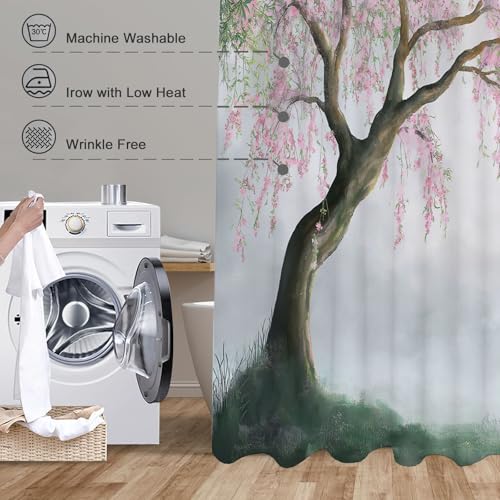 Rideau de douche polyester imperméable blanc 150x180 avec 12 crochets anti déchirure - 7