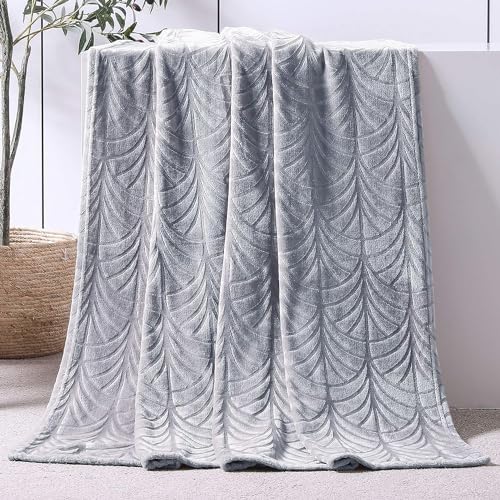 Whale Flotilla Manta Para Sofá Con Diseño De Hojas, Muy Suave Y Acogedora, 150 X 200 Cm, Color Gris Whale Flotilla Manta Para Sofá Con Diseño De Hojas, Muy Suave Y Acogedora, 150 X 200 Cm, Color Gris