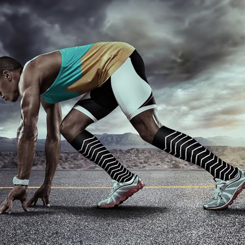 Image of QUXIANG Copper Compression Socks for Women & Men Circulation (8 Pairs) - Best for Running Athletic Cycling - 15-20 mmHg