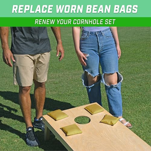 Image of GoSports Cornhole Bean Bags Set of 4 - Regulation All Weather - Classic Gold, 6 x 6 (Pack of 8)