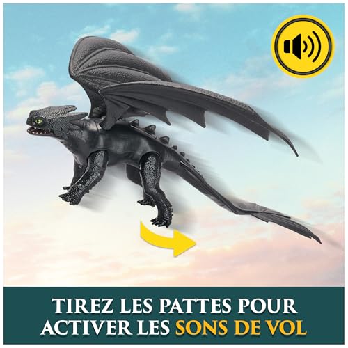 Dreamworks Dragons - Figurine Dragon Krokmou Sonore 25 Cm - Figurine Articulée Interactive Krokmou - Effets Sonores - Cadeau Enfant - Jouet Enfant 4 Ans Et + Inspiré Du Film How To Train Your Dragon