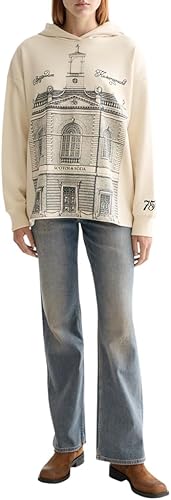 Scotch & Soda Sudadera con Capucha 750 Years Artwork, Sandshell U296, XS