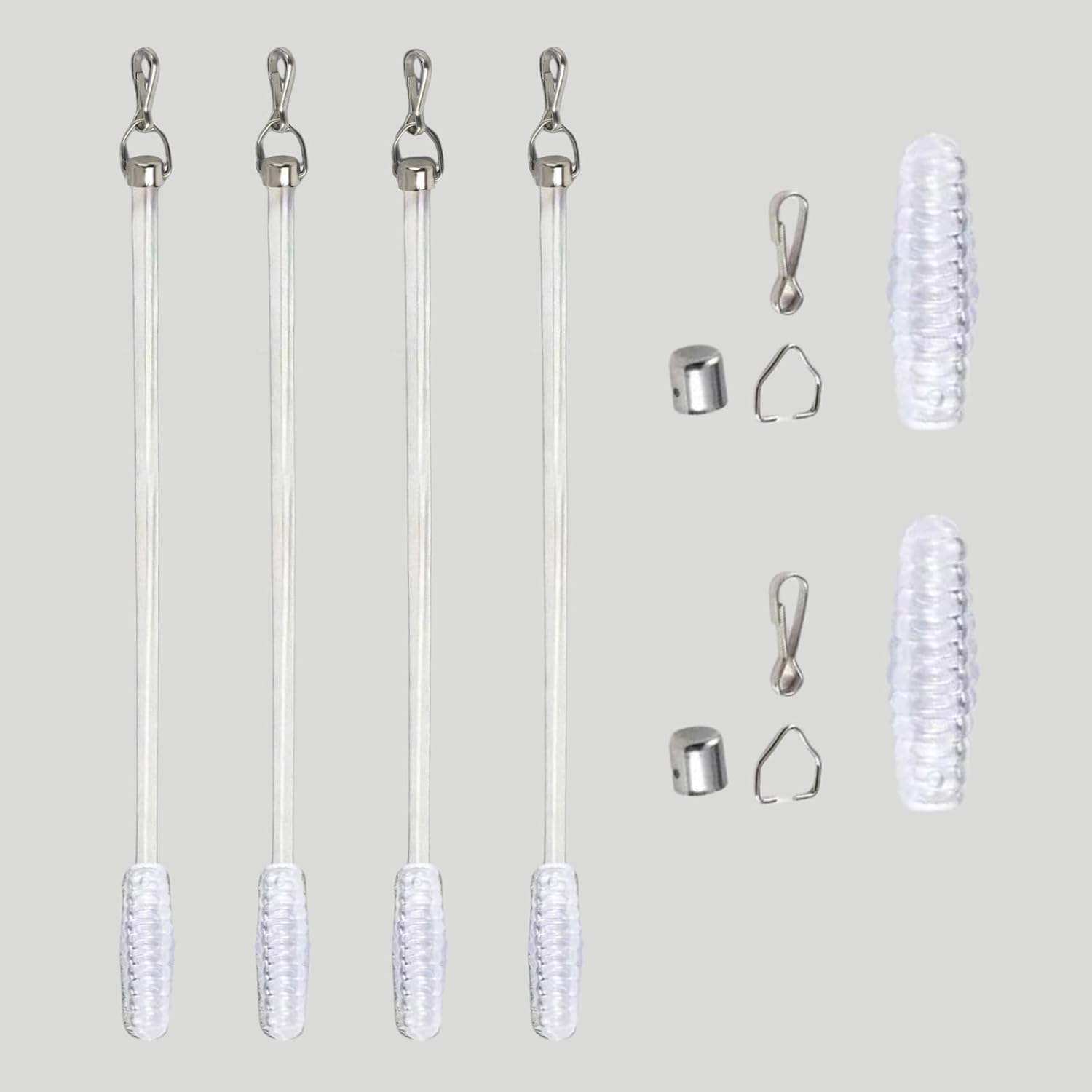 12mm Transparent Acrylic Curtain Rod 4pc - Modern & Elegant Window Treatment Accessory