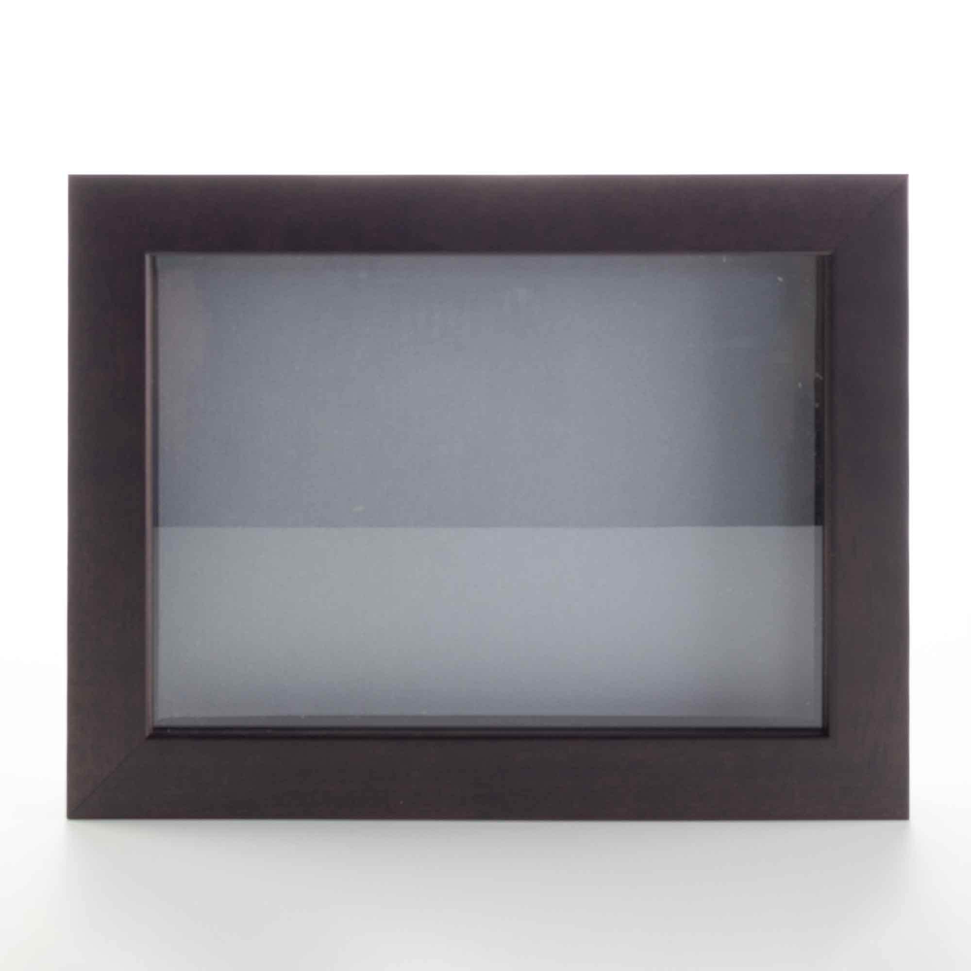 Dark Brown 6x6 Small Shadow Box Picture Wooden Frame with Grey Acid-Free Backing UV Acrylic & Hanging Hardware - with 3/4