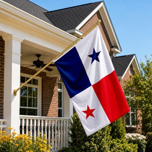 Image of AhfuLife Panama Flag 3x5 Ft, Large Panamanian Flags for Outside - Double Side with Brass Eyelets for Olympic Party Decorations, Soccer Party Decoration Bar Garden Street Decoration Indoor Outdoor