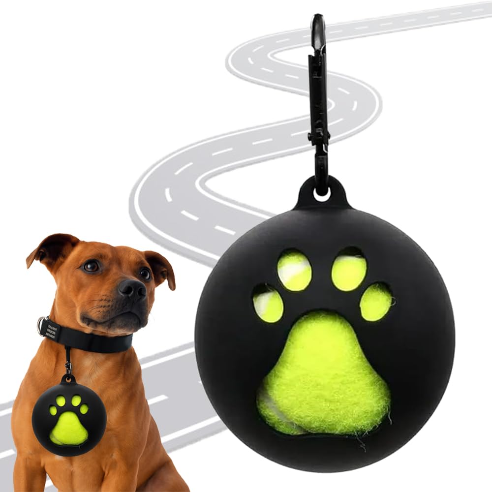 Dog Tennis Ball Holder Accessory - Leash Attachment Lightweight Silicone for Convenient and Fun Playtime - Fits Standard