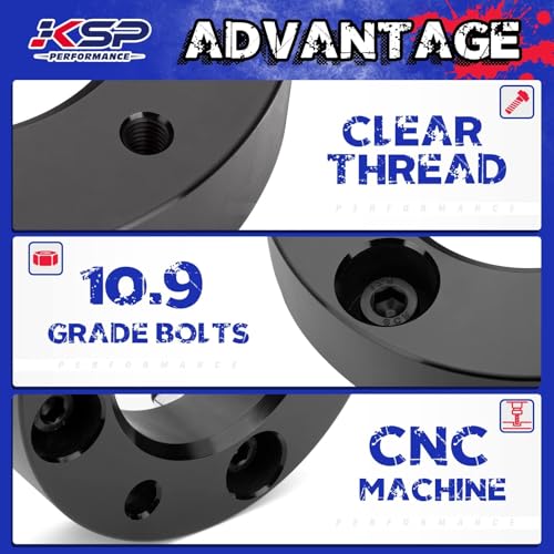 Image of KSP 2in Front Lift Kits for Ram 1500 2009-2026, 2 inch Leveling Lift Kit for 2009-2026 Dodge Ram 1500 4WD, 2005-2011 Dakota 2WD 4WD, Aluminum Suspension Level Kit CNC Strut Spacers For Pick Up