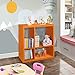 Kings Brand Furniture - Katelyn 4-Cube Open Bookcase, Kids Toy Storage Shelf Organizer (Orange)