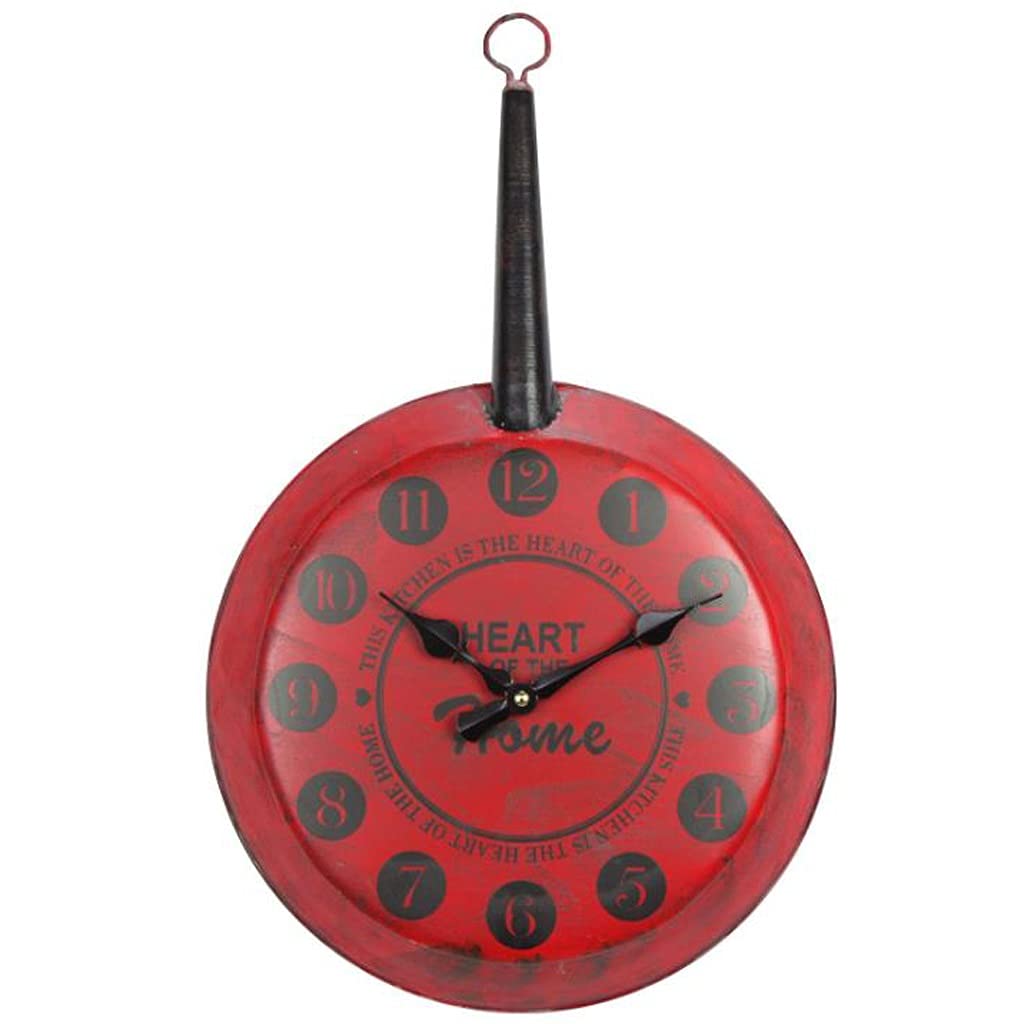 Horloge murale silencieuse rouge pour briser la monotonie des murs de salon et de bureau