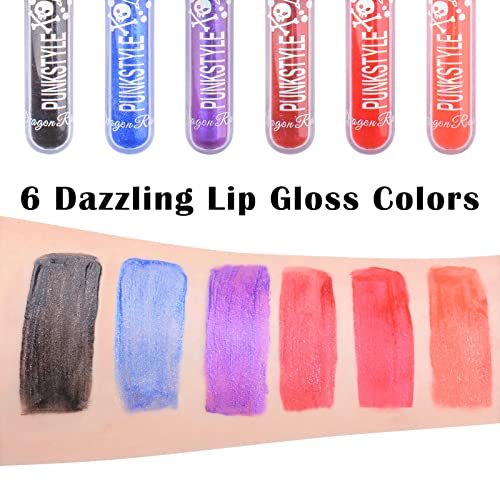 Cevioce Lip Stain Lip Plumping Gloss Set,6 Vivid Color Liquid Lipstick,Moisturizing Long-Lasting Wine Lip Stain Black Lipstick,Shimmer No-Sticky Lip Makeup For Kids And Teens,Makeup Kit For Girls Lip Color Gift Set For Women #TOP3