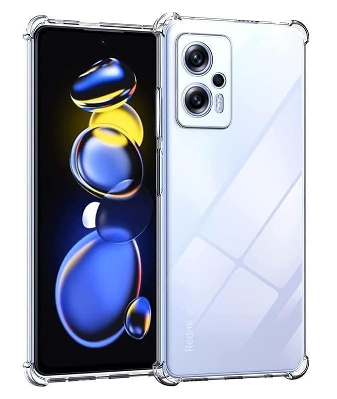 Image of BOXXO Flexible Back Cover for Mi Redmi K50i 5G | Back Cover Transparent Clear Shockproof Case Four Corner Protection | Slim Protective Mobile Phone Cover for Mi Redmi K50i 5G