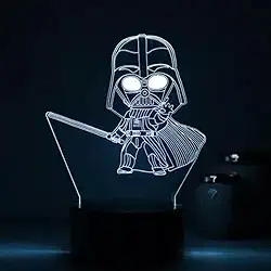 Luminária Dart Vader Abajur Star Wars 3D LED