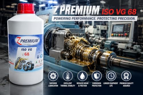 Image of ZPremium Industrial Lubrication Oil ISO VG 68 - Premium High-Performance Oil for Hydraulic Systems, Gearboxes, Bearings, Circulating Systems, Pumps & Industrial Machinery | 1 Litre (Pack of 1)