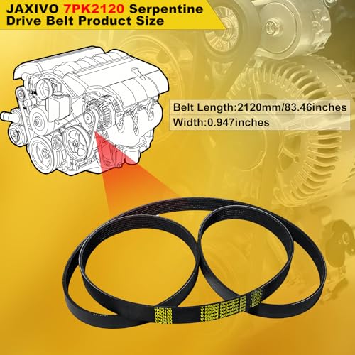 Image of 7PK2120 Serpentine Belt V-Ribbed Drive Belt for Toyota 05-19 Tacoma 6cyl,for 03-09 4Runner 6cyl,05-11 Tundra 6cyl,95-98 Range Rover 8Cyl,7K834