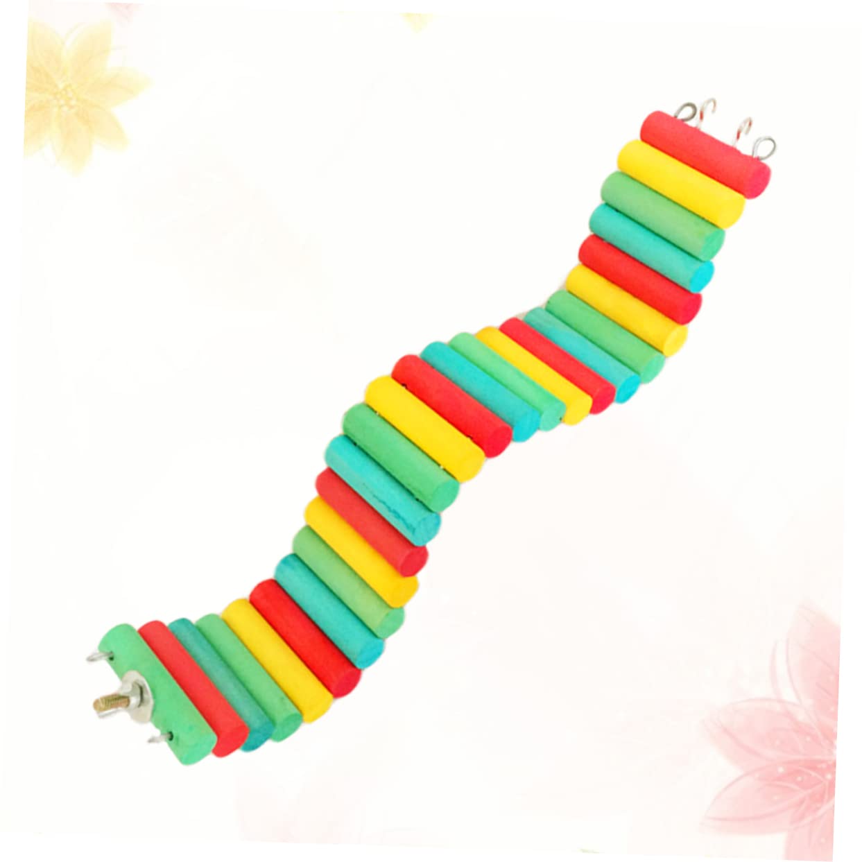 Abaodam 1PC Colorful Parrot Ladder for Hamsters Pet Exercise with Sturdy Design Safe Natural Wood Flexible Climbing Structure for Animals