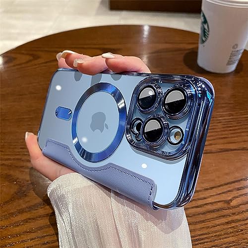 【DBWYPY】iPhone15Pro用ケース 手帳型 magsafe対応 フリップレザー磁気ワイヤレス充電電話ケース 背面 クリア ケース 財布型 カバーiPhone15Pro スマホケース マグネット レザー 軽量 薄型 防塵 耐衝撃 全面保護 スマホ