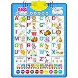 QUOKKA Educational Toys for Kids 5-7 Year Old - Blue ABC Chart Learning Wall Chart for Toddlers Age 3 4 6+ - Interactive Speech Therapy Poster Boy Girl - Autism Puzzle Game 8-10-12