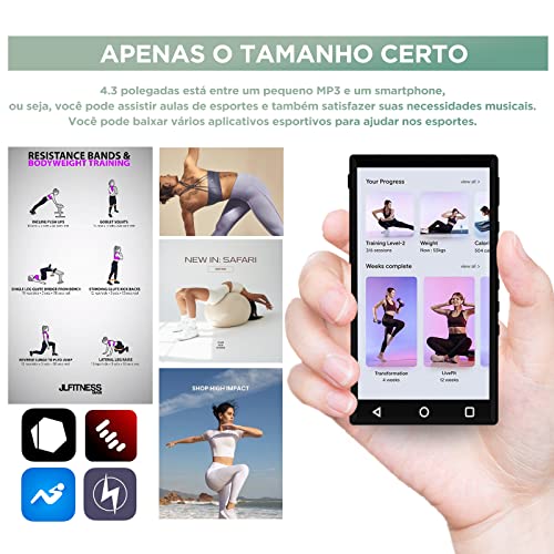 80 GB (cartão de 64 GB gratuito) Leitor de MP3 de 4,3