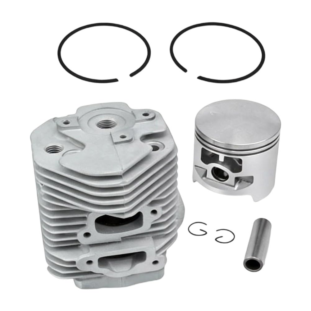 FUBESK Kit de cilindro y pistón de 52 mm 051 Ts510 Ts760 para sustituye a 1111-020-1200 piezas de motor de metal, reparación de cortacésped, bobina de arranque de retroceso plateado