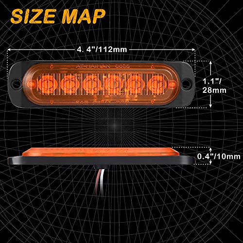AT-HAIHAN Pack of 4 Aluminum Housing Amber LED Trailer Side Marker Lights Clearance Lamp, DOT Compliant Waterproof Surface Mount Lighting for Truck Tractor Motorcycle Van RV