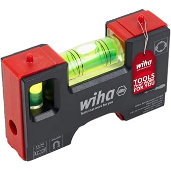 Wiha Mini Spirit Level Pocket I 10 cm with Magnet I Suitable for Bag | (46957) Electrician Tool for Socket I Horizontal 4-Rin