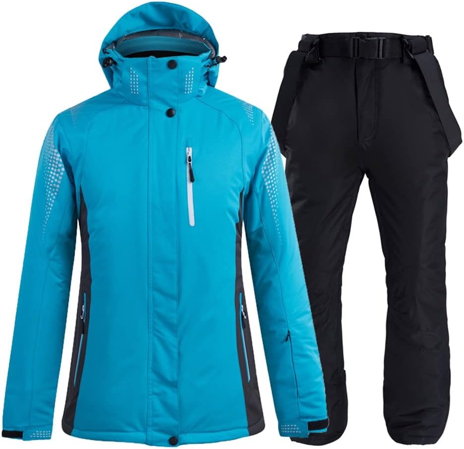Thick Warm Ski Suit for Men And Women Waterproof Windproof Snowboard Jacket Pants Set Winter Suits Street Wear (Color : B, Size : Medium) (F X)