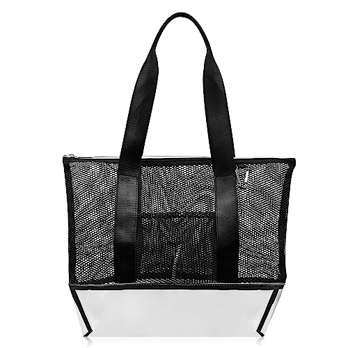 AMERIO 温泉バッグ プールバッグ 大人 メッシュバッグ スパバッグ 【大容量×防水素材】 サウナ ビーチ ジム 銭湯 バッグ 意匠出願中 (クリア)