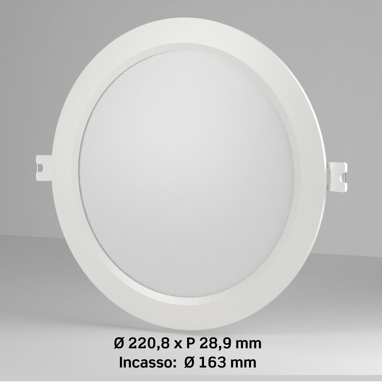 Eurocali Mini Pannelli LED Rotondi 18W da Incasso con Driver 1850 lumen - Luce Bianco Caldo 3000K - Fascio Luminoso 360° - Pacco da 5