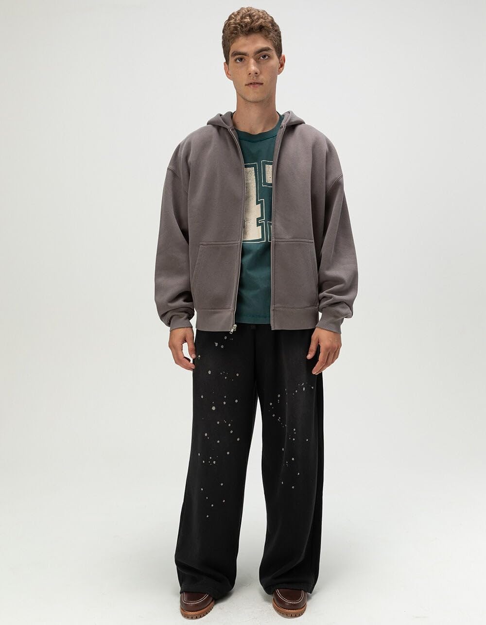 Rsq Mens Oversized Zip-Up Hoodie
