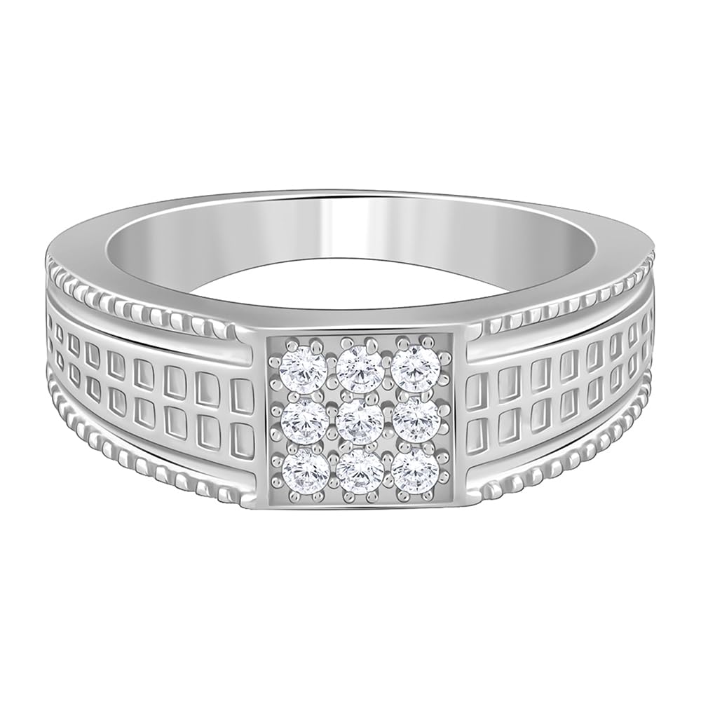 925 Silver Lustrous Square Ring For Him, Fixed Size, Indian -20 | Gifts for Men and Boys | With Certificate of Authenticity and 925 Stamp | 6 Months Warranty-image-35