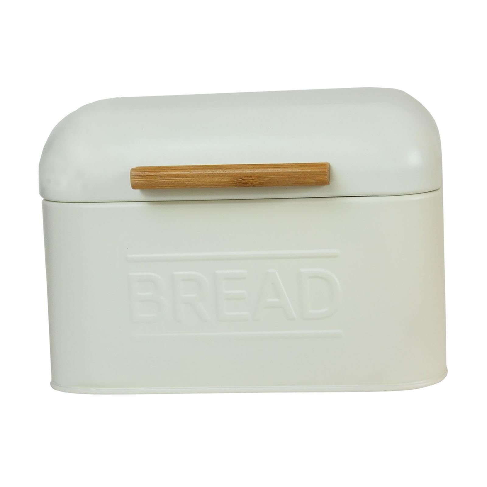 Boîte à Pain fiable avec Couvercle, idéale pour Le Pain en Cuisine. Facile à Ouvrir et Fermer, Blanc Ivoire, 20 x 20 x 14 cm