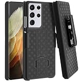 Fingic Galaxy S21 Ultra Case, Samsung Galaxy S21 Ultra Belt Clip Holster Case Slim Combo Shell with