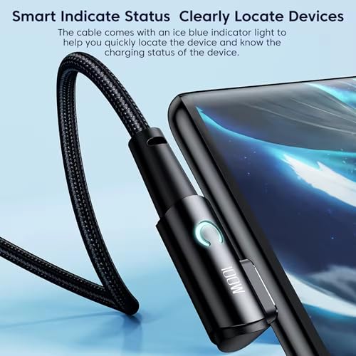 Image of iFAST 90 Angel Type-C to Type-C Nylon Braided Data Cable | 100W Fast Charging, 480Mbps Data Transfer Speed | Compatible with Samsung Galaxy iPad MacBook Pixel (1 Meter, Black)