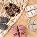 EverFoams Womens Fuzzy Open-toe Slippers Soft Comfy Memory Foam Indoor House Shoes Elegant Mocha, 5-6 US